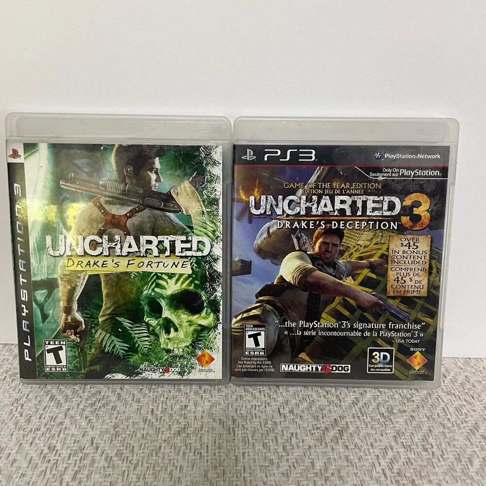 Uncharted Video Game Bundle for Playstation 3 Both CIB